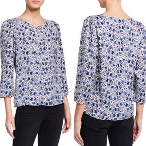 REBECCA TAYLOR |  Twilight Floral Blue Top